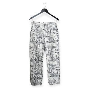 Reformation Oasis High Rise Straight Leg Jeans Button Fly Western Desert Print